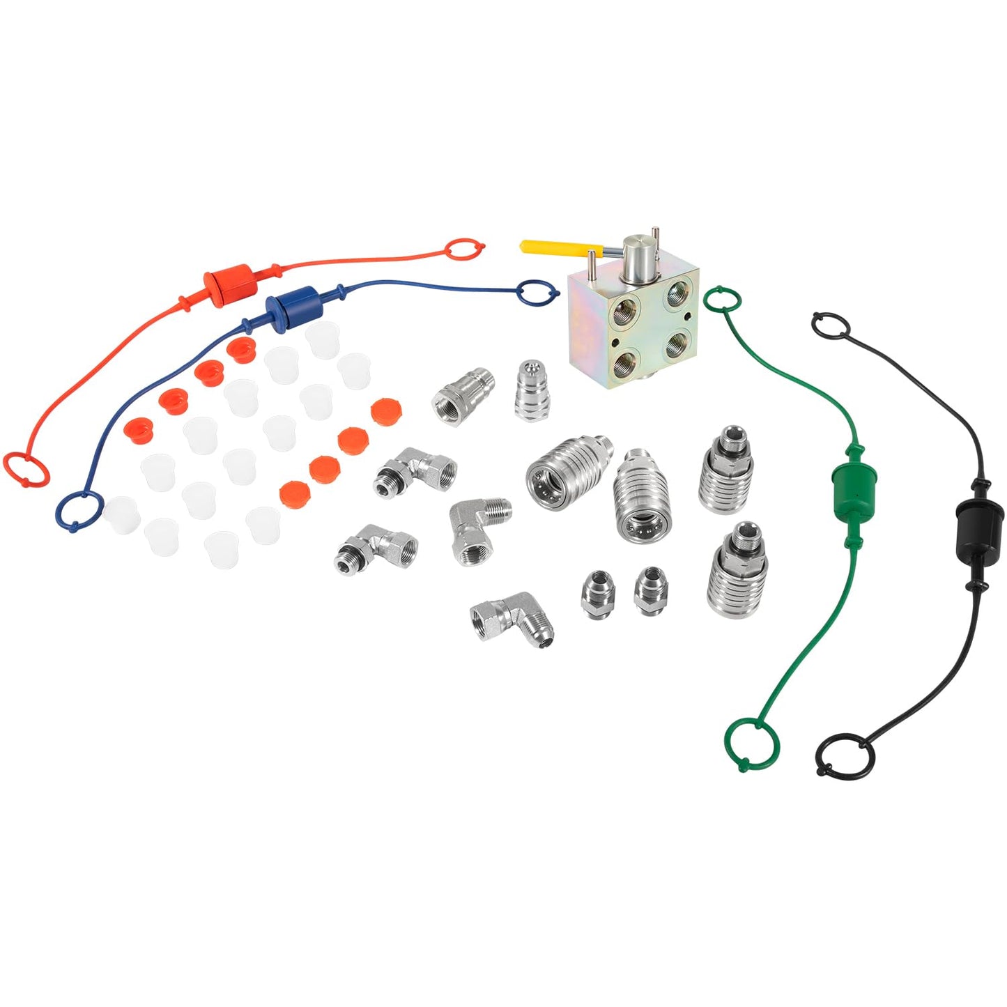Manual Hydraulic Multiplier, SCV Splitter/Diverter Valve with Couplers and Ag Fittings - 20 GPM Flow, 3000 PSI Max Pressure，Expand Your Hydraulic Control with Ease