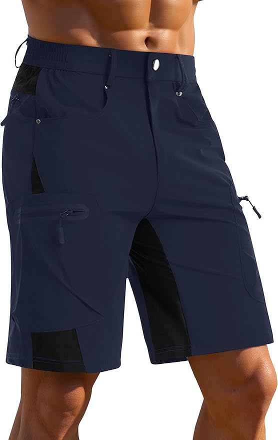 CRYSULLY Men's Hiking Cargo Shorts Outdoor Summer Lightweight Quick Dry Casual Shorts with 5 Pocket