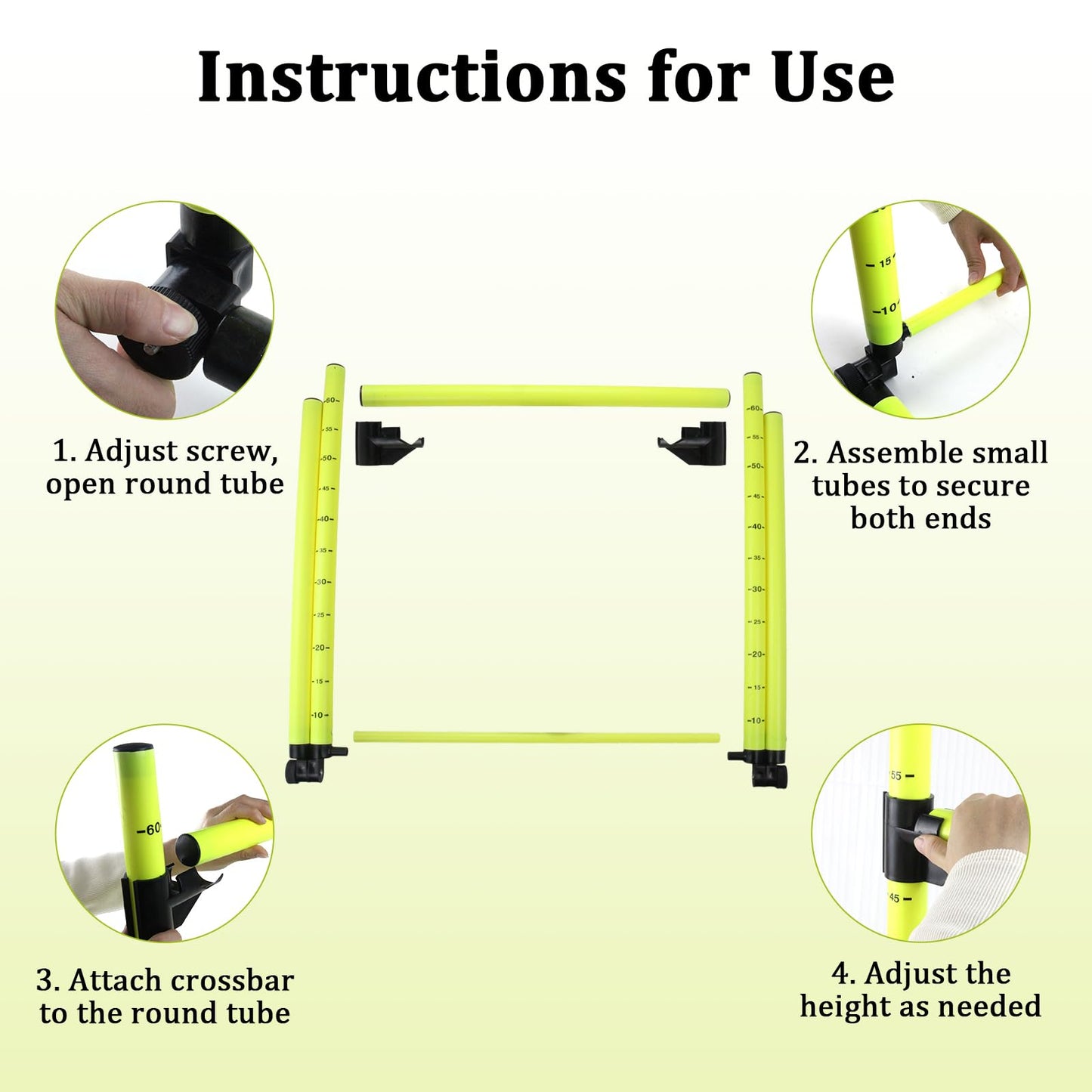 GZCNYLYS 3PCS Adjustable Height Hurdles Training Equipment, Agility Hurdles with Storage Bag, Removable Track Hurdle, Speed Training Equipment for Soccer, Football and Track & Field Sports
