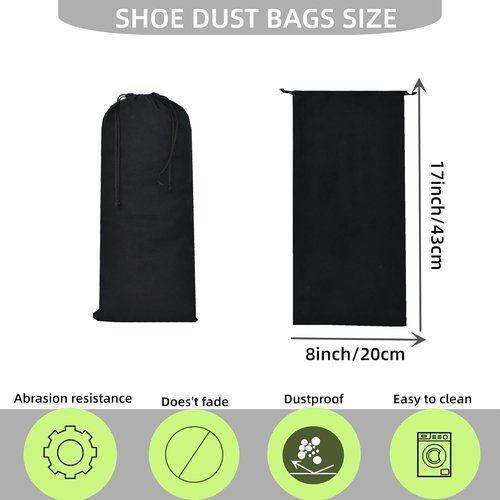 GONGKANGYUAN Shoe Bags for Travel - 4 Pack Flannel Drawstring Pouches for Men & Women