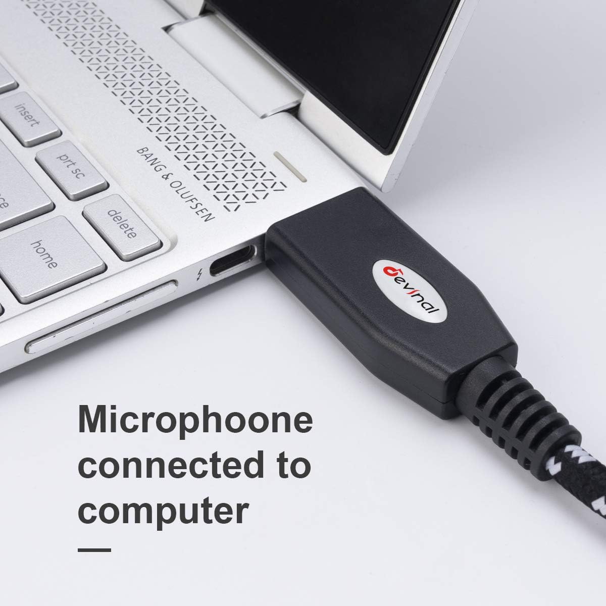 1/4" 1/4" inch 10Ft Devinal USB to Dual Stereo Audio Cable, USB-A to Dual Output Cord Connector, PC to Stereo Audio
