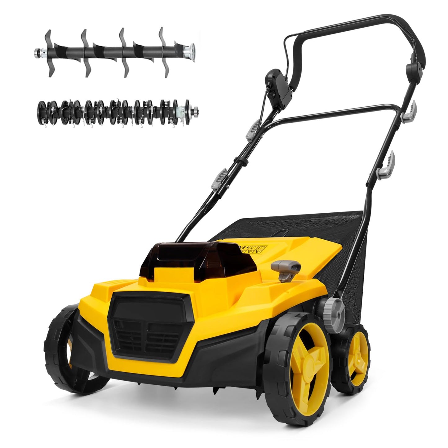 40V 15" Brushless Cordless Electric Dethatcher and Scarifier Compatible with Dewalt 20V Battery(Tool Only), w/12Gal Thatch Collection Bag, 5-Depth Adjustment, Quick-Fold, Walk Behind for Lawn Care