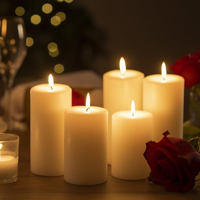 Ivory Pillar Candles ??2.8x4 Unscented Candle Set of 12 ??Dripless, Smokeless, and Clean Burning Household Large Decorative Table Candles ??Perfect for Weddings, Parties, Dinners