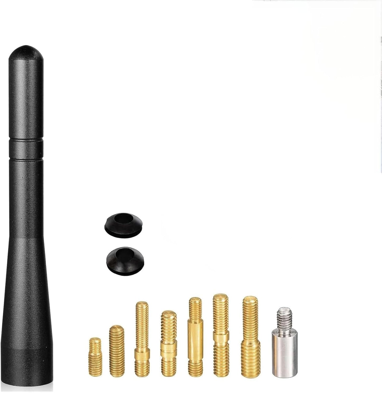 SZSAUTO 4 Inch Short Car Antenna, Aluminum Car Truck Antenna Replacement Mast, Vehicle Stereo AM FM Radio Antennas