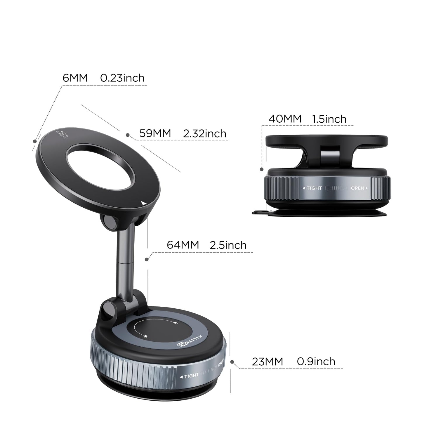 MSXTTLY Vacuum Magnetic Phone Holders for Your Car 2026 Suction Cup Phone Mount with Washable Nano Gel Pads 360° Adjustable Phone Mount,Travel Gifts, Car Phone Holder for Smartphone Car/Gym/Mirror