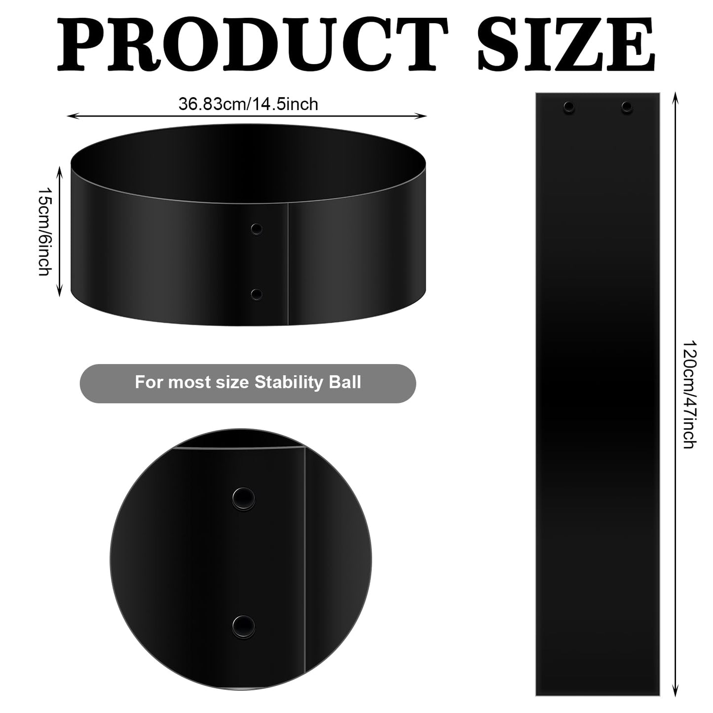 Wenqik 3 Pcs Exercise Ball Stand Holder 14.5 Inch Plastic Yoga Ball Base Stability Fitness Display Stand Medicine Therapy Carrier Storage Stackers(Black)