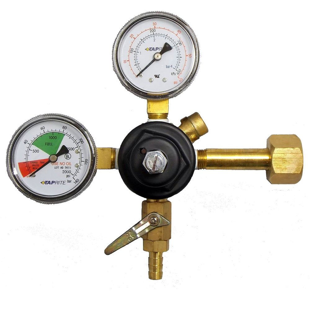 Taprite Co2 Primary Beer Regulator 3741-BR New Draft Wine Soda - Dual High Pressure Gauge
