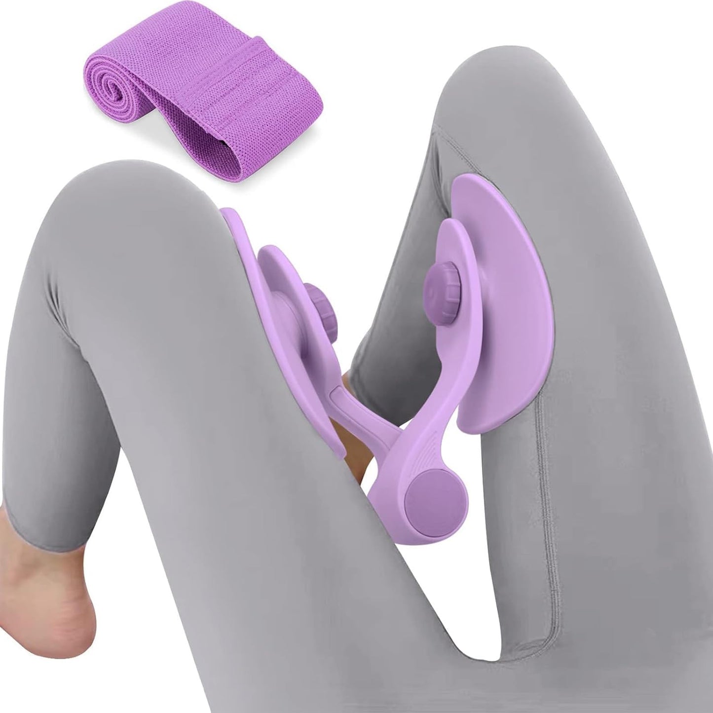 Tinrief 35 LB Thigh Exerciser Kegel Exerciser, Pelvic Floor Trainer, Kegel Trainer for Postpartum Rehabilitation, Trimmer Inner Thigh, Thigh Toner Workout (35LB Purple)