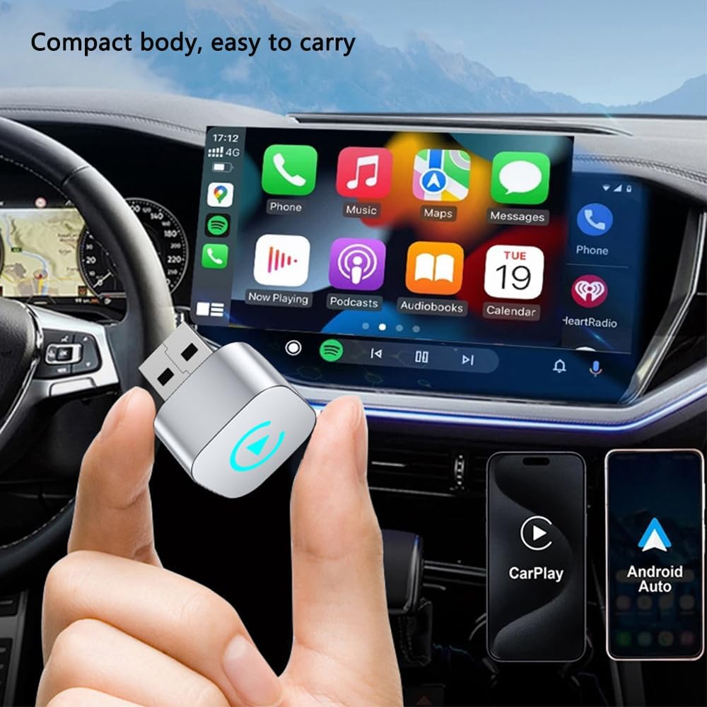 MZYLW 2020 2021 2022 2023 2024 2-in-1 Car Wireless CarPlay Adapter for Toyota Corolla Support Apple CarPlay and Android