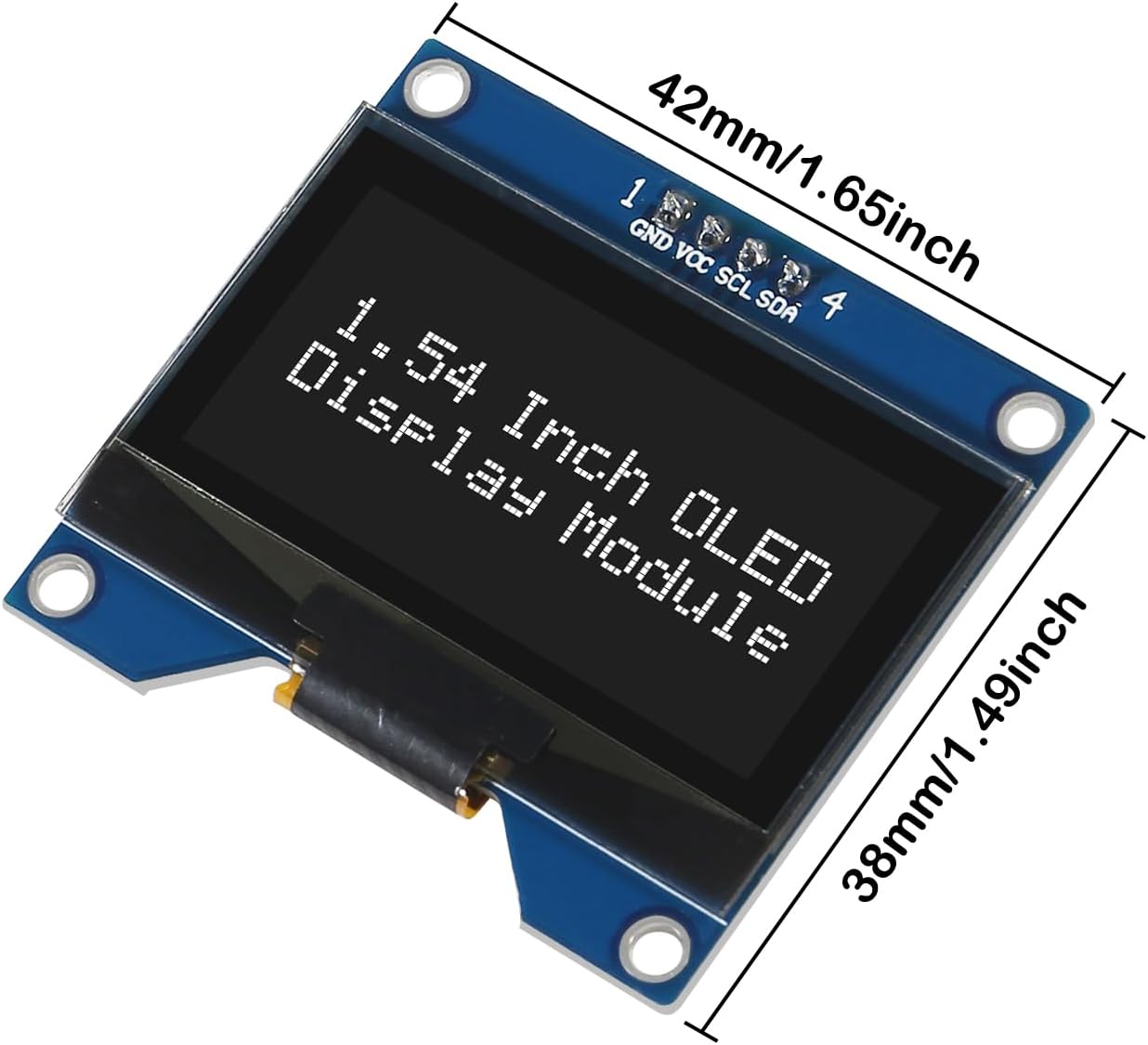 Coliao 2pcs 1.54 Inch I2C 12864 128x64 SSD1309 4 OLED IIC Display Module Pixel Driver Self-Luminous OLED Screen Board