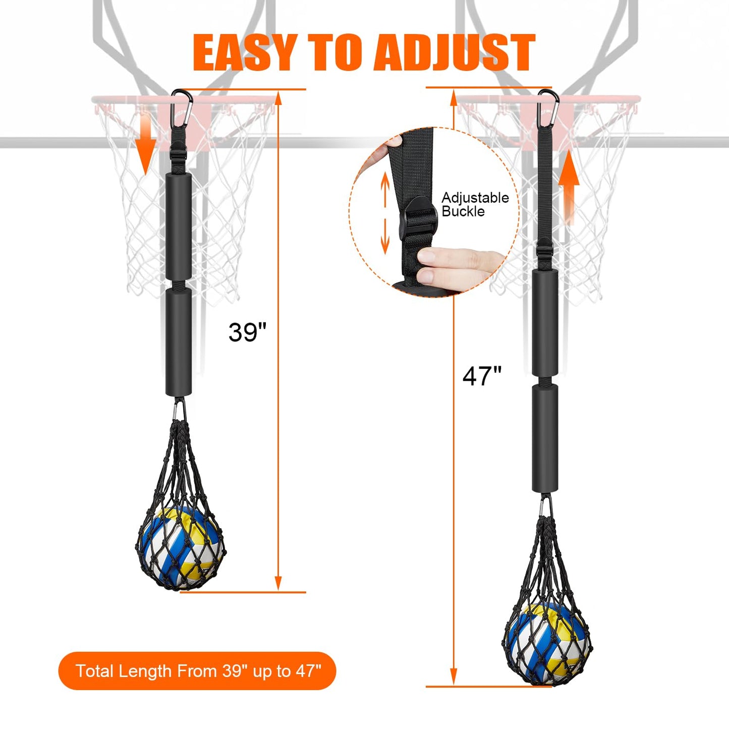 UZTUGG Volleyball Spike Trainer, Volleyball Training Aids, Volleyball Attack Trainer, Adjustable Volleyball Spiking Training System can Improve Your Serving, Jumping, Arm Speed and Spiking Power