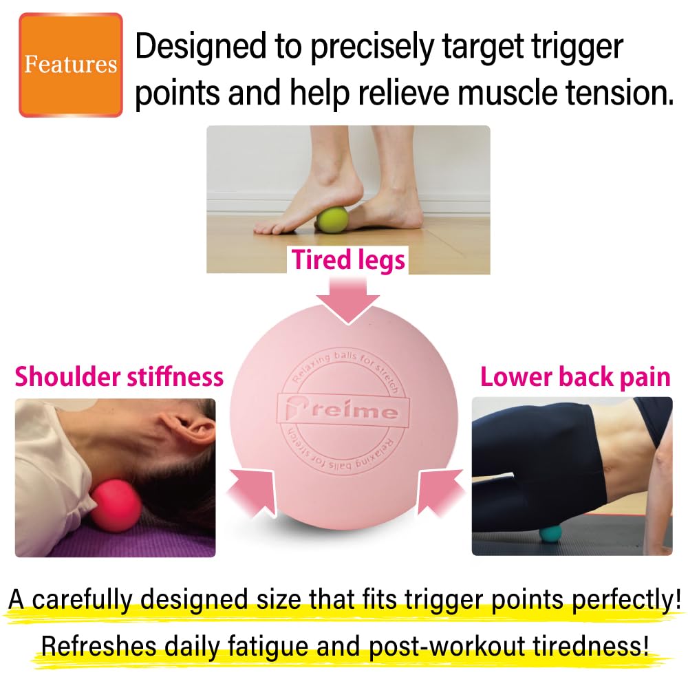Massage Lacrosse Balls for Myofascial Release, Trigger Point Therapy,Manual Massage Balls, Muscle Knots, and Yoga Deep Tissue Massage. Set of 2 Firm Balls (Dusty Pink and Pink Beige)