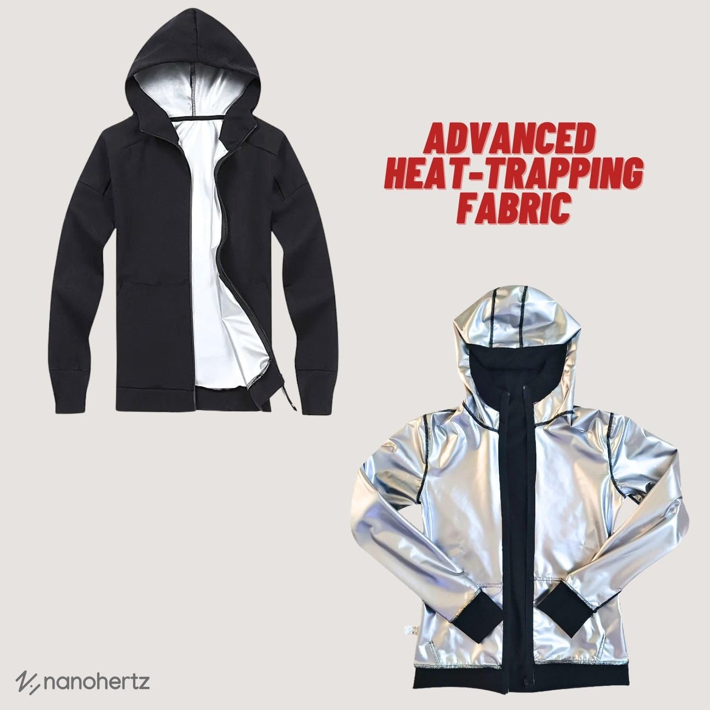 Sauna Jacket Top Sweat Suit Shirt Hoodie Workout Exercise Men
