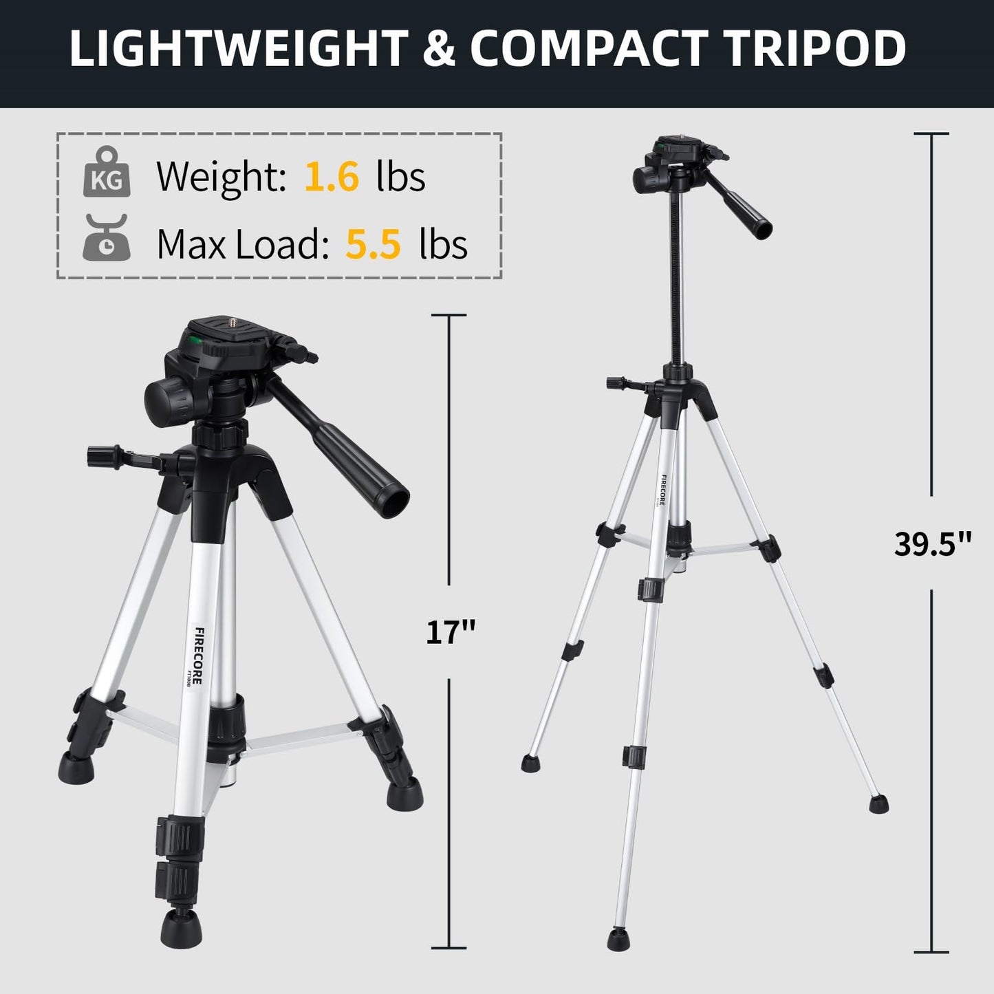 Laser Level with Tripod, Firecore 360° Self Leveling Laser Level with Pulse Mode, 3 Brightness Levels, Green Line Lazer Leveler Tool for Picture Hanging Wall Tile Floor DIY Construction Project