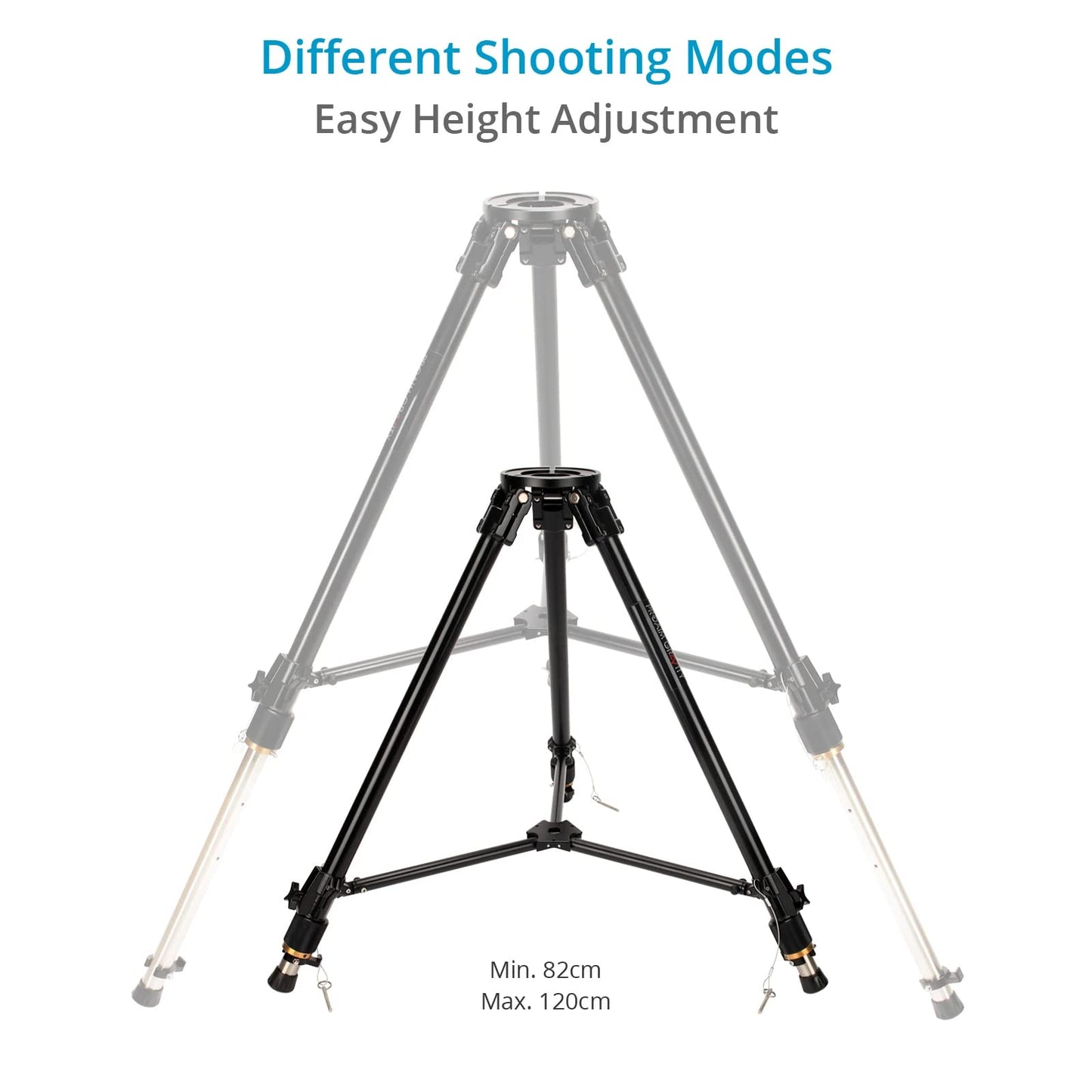 Proaim Gravity Heavy-Duty Camera Tripod Stand - Flat Base for Heavy Camera, Slider, Jib/Crane, Geared Headed & More. Payload up to 250kg / 550lb. (TP-GVTY-01)