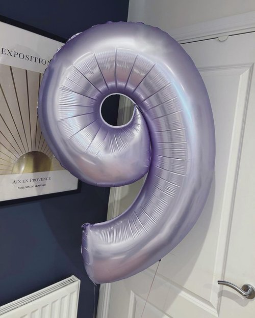 40 Inch Cream Purple Number 9 Balloon - Perfect for Birthday, Engagement, Wedding & Graduation Celebrations