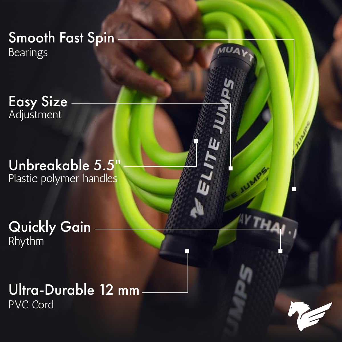 Muay Thai 3.0 Weighted Jump Rope for Men & Women - Professionally Designed for High-Intensity Training | Muay Thai Jump, MMA & Fitness Jump Rope - Full Body Workout Weighted Rope