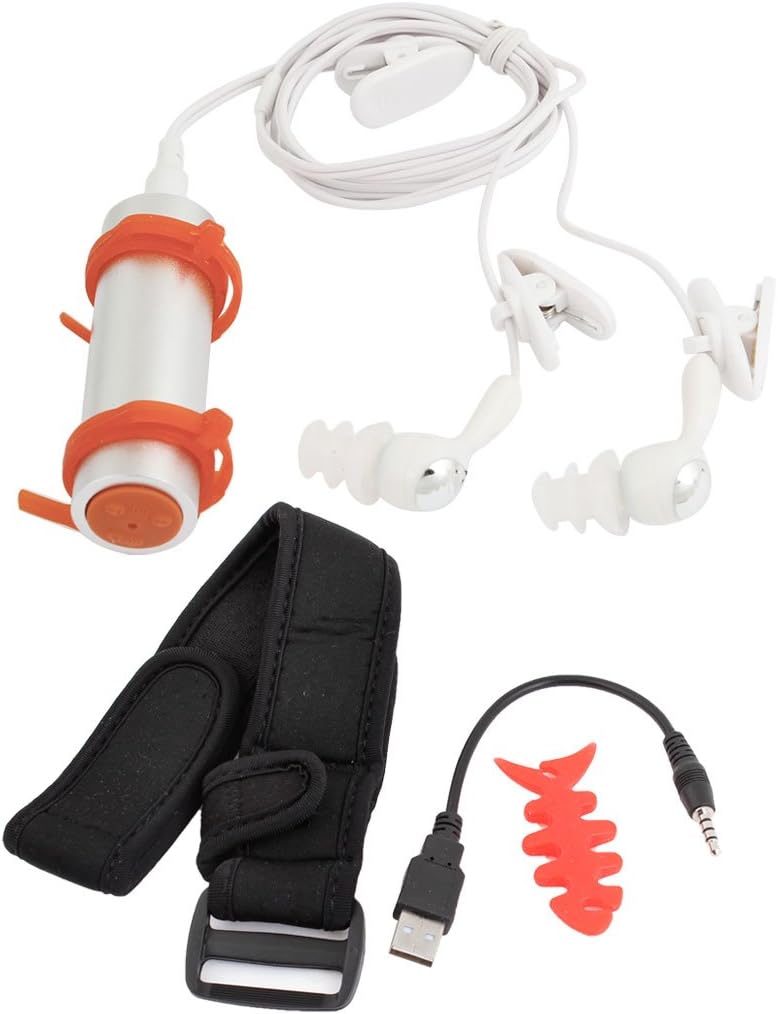 Ruilogod 2GB MP3 Swimmer Headset Sport Stereo Player for Surfing + Waterproof