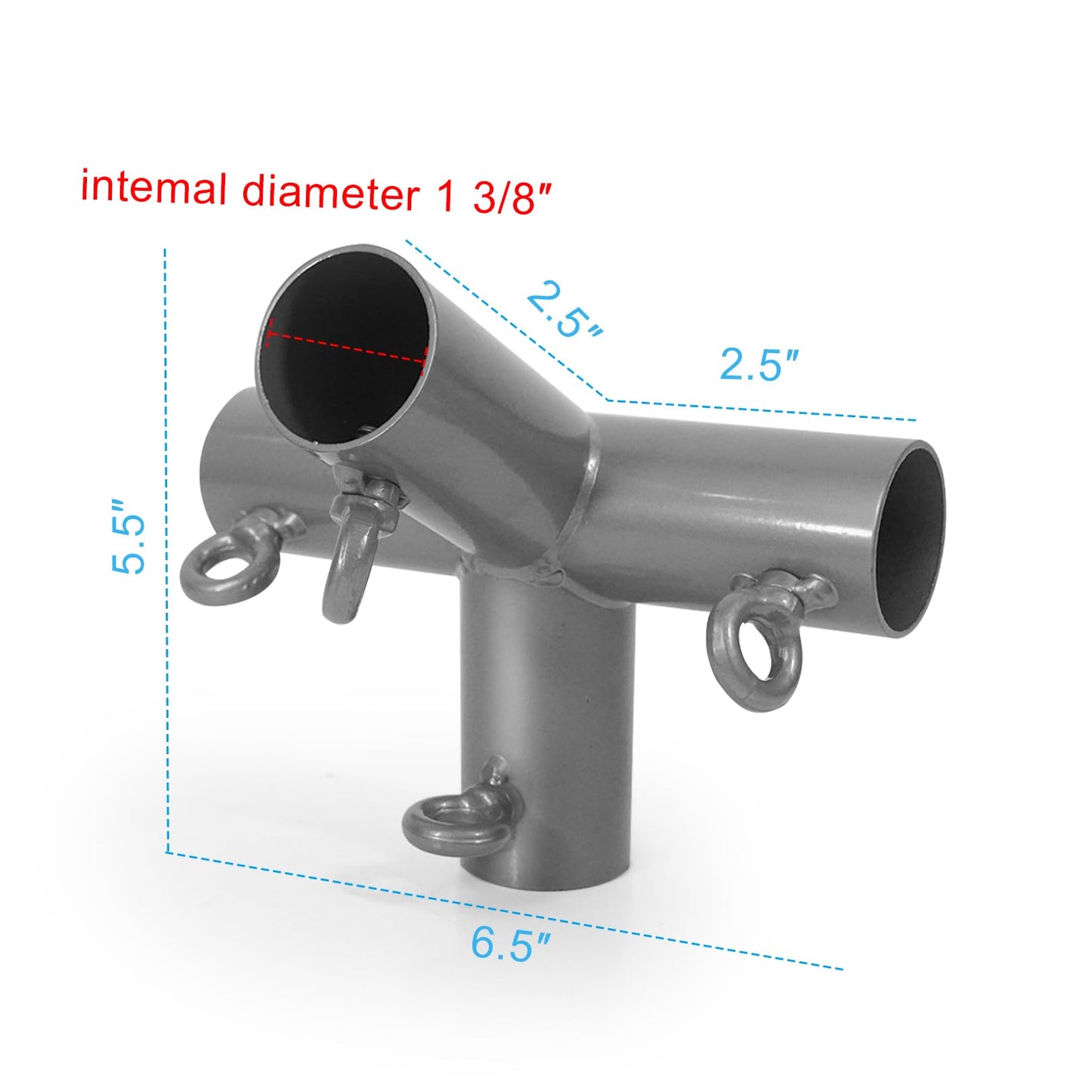Aoneky 1 3/8'' 6/8/10-Legs High Peak Corner Canopy Fitting Couplers Kit - Frame Carport Connectors, Silvery (10 Leg Canopy Top Kit)