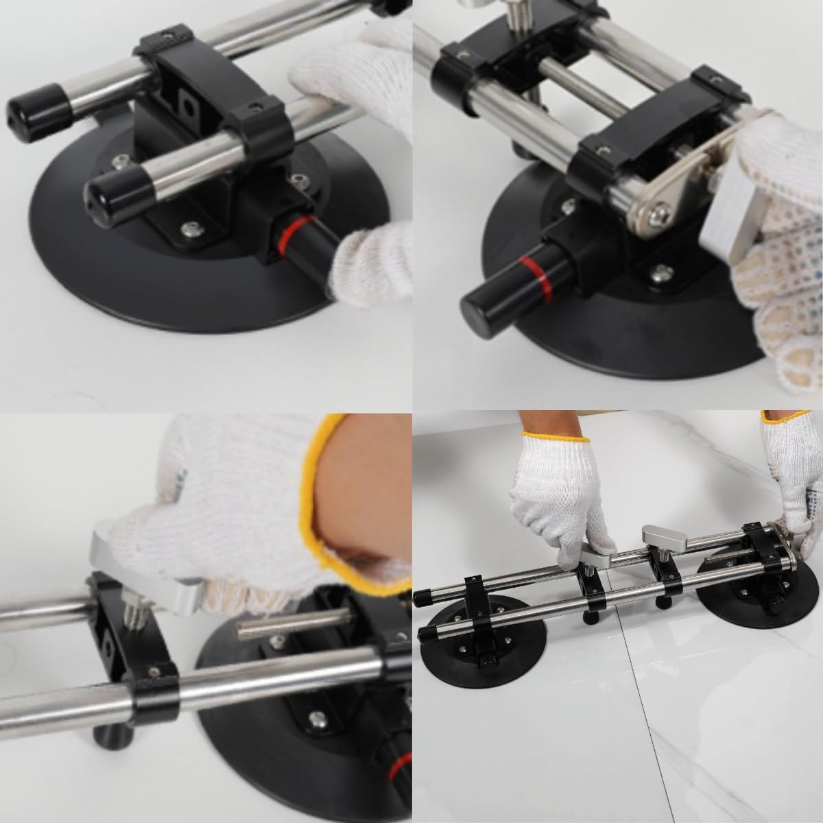 INREPRO 2 Pack Seamless Seam Setter with 6 Inch Vacuum Suction Cups for Seam Joining &cLevelling, Professional Countertop Installation Tool for Granite, Stone, Marble, Slab, Tile Gap Regulator