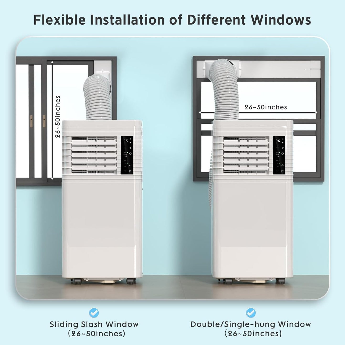 COWSAR 10000 BTU Portable Air Conditioner | Cools Up to 450 Sq.Ft, 4-in-1 Multi-Functional AC with Remote, LED Display & 24H Timer, Full Installation Kit Included