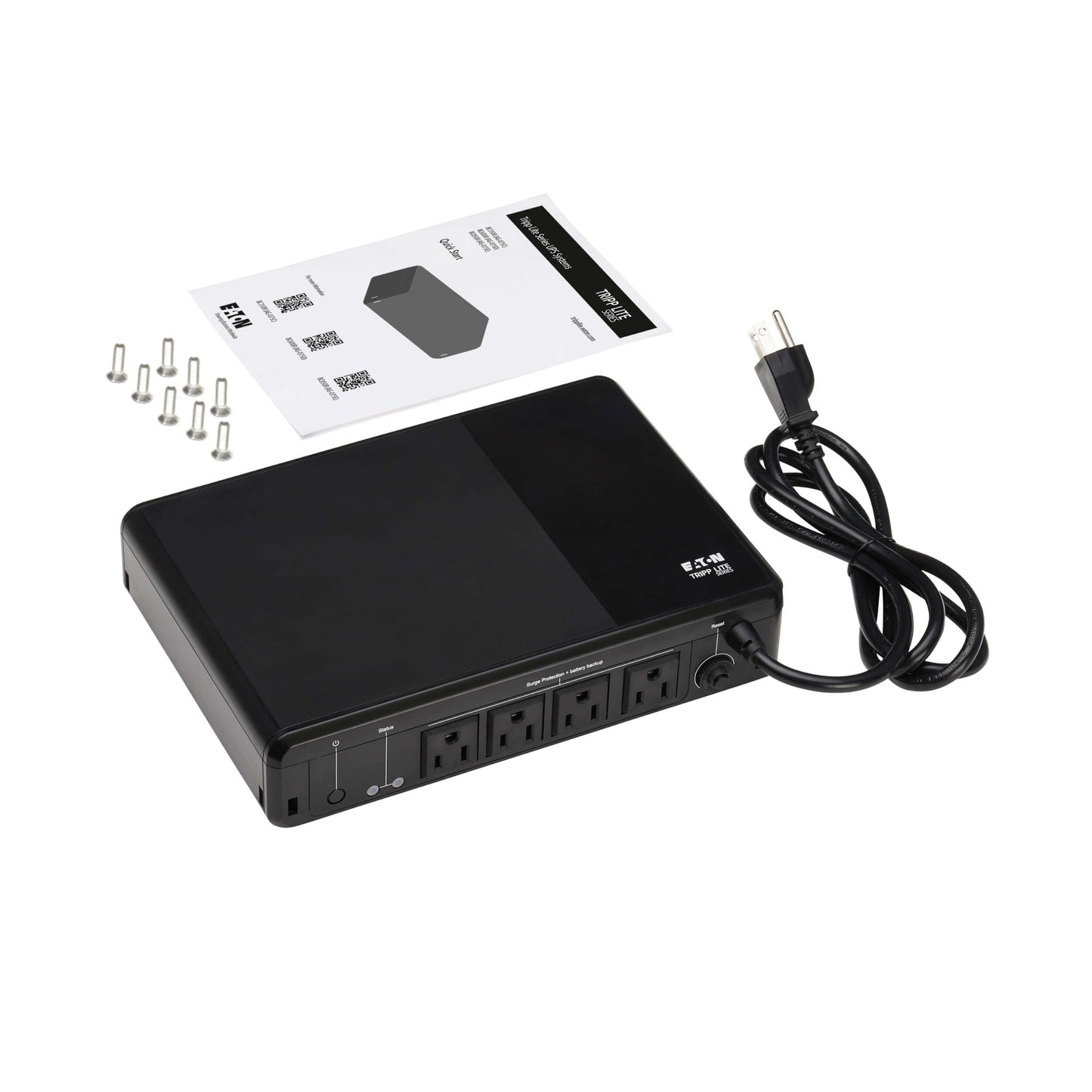 Tripp Lite 600VA UPS Desktop Battery Backup and Surge Protector, 300W, 4 Outlets, Home & Office UPS, Small Form Factor, Wall Mounting Option, 5ft Cord, 3-Year Warranty (BC600R)