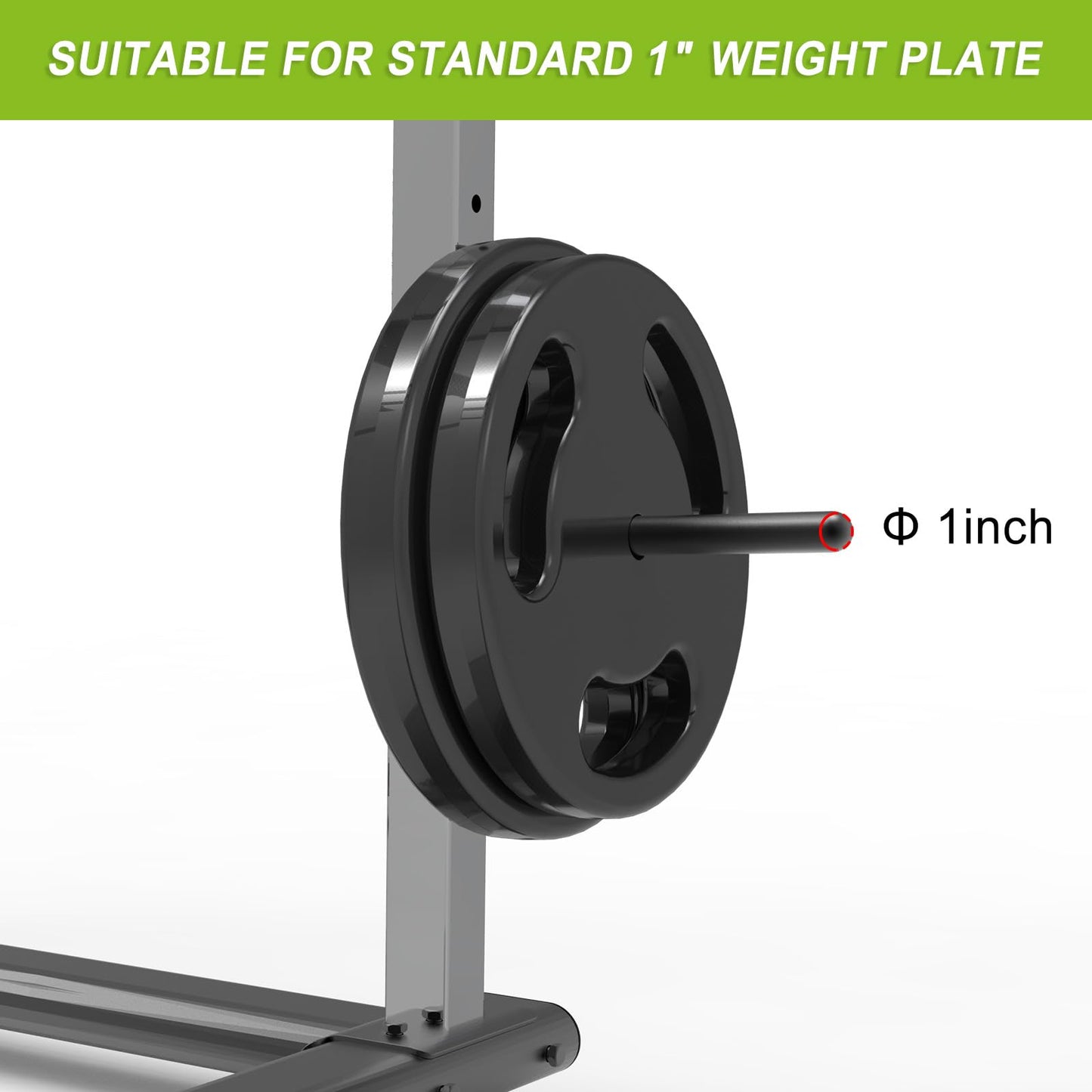Kipika Weight Plate Holder for 3x3 Power Rack - Heavy Duty Steel Storage Rack for 1" Weight Plates - Fits 3x3 Power Rack with 1" or 5/8" Hole - Holds up to 300 lbs. per Rack - Set of 2