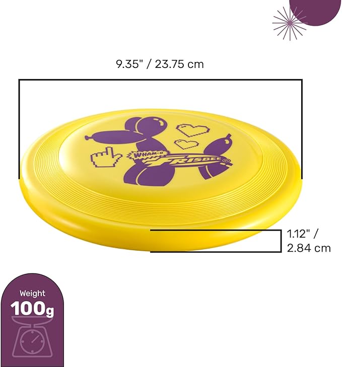 Wham-O Frisbee Fastback Flying Disc, 9.35 Inch Dog-Friendly Lightweight Sports Disc Toy for Outdoor Beach Backyard Games,Team Sports and Family Fun - 100g