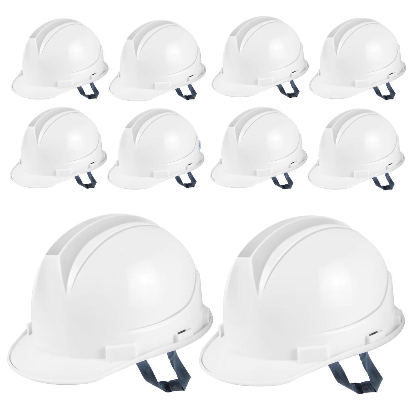 Tdfronien 10 Pieces Suspension Hard Hat Bulk Safety Helmets Adjustable Ratchet Cap Style with ABS Construction Hard Hat for Men Woman Work Head Protection Supplies (White)