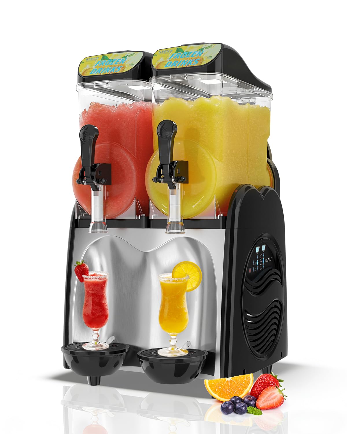 30L Slushie Machine, Double Tank Margarita Machine, 80 Grande Cups Frozen Drink Machine with Auto Clean, 110V/60Hz Frozen Drink Machine for Business, Mobile Bar, Party, Restaurant, 800W Fast Cooling