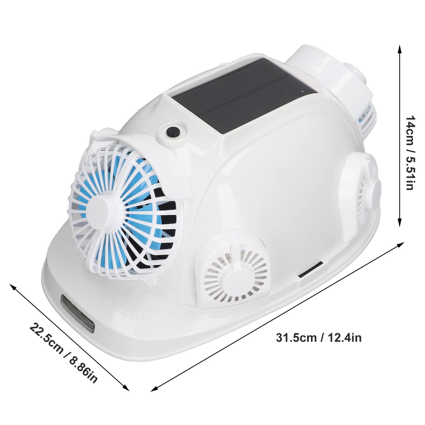 Solar Powered Hard Hat with 6 Cooling Fans LED Headlamp Safety Helmet for Night Work Ventilated Construction Hat for Outdoor Labor