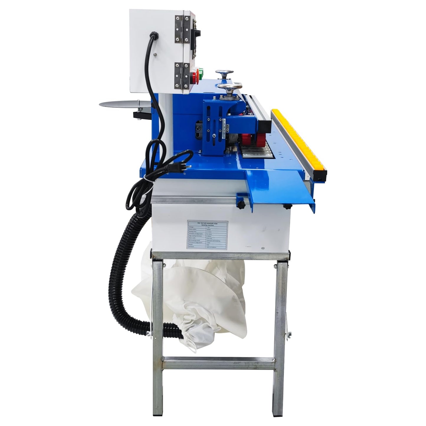 WYDDDARY Automatic Edge Bander Banding Machine Woodworking Curve Straight Edge Bander Pneumatic Head Double-sided Gluing Trimming Machine Automatic Plate Feeding With Top Control Panel 110V