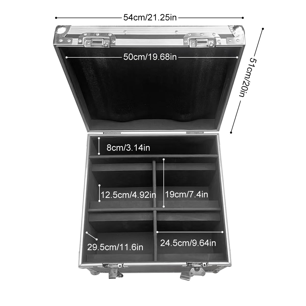 HOLDLAMP Flight Road Case for 4PCS ZQ02021 Customized Version 120W LED Moving Head Light with Rotating 18-Facet Prism