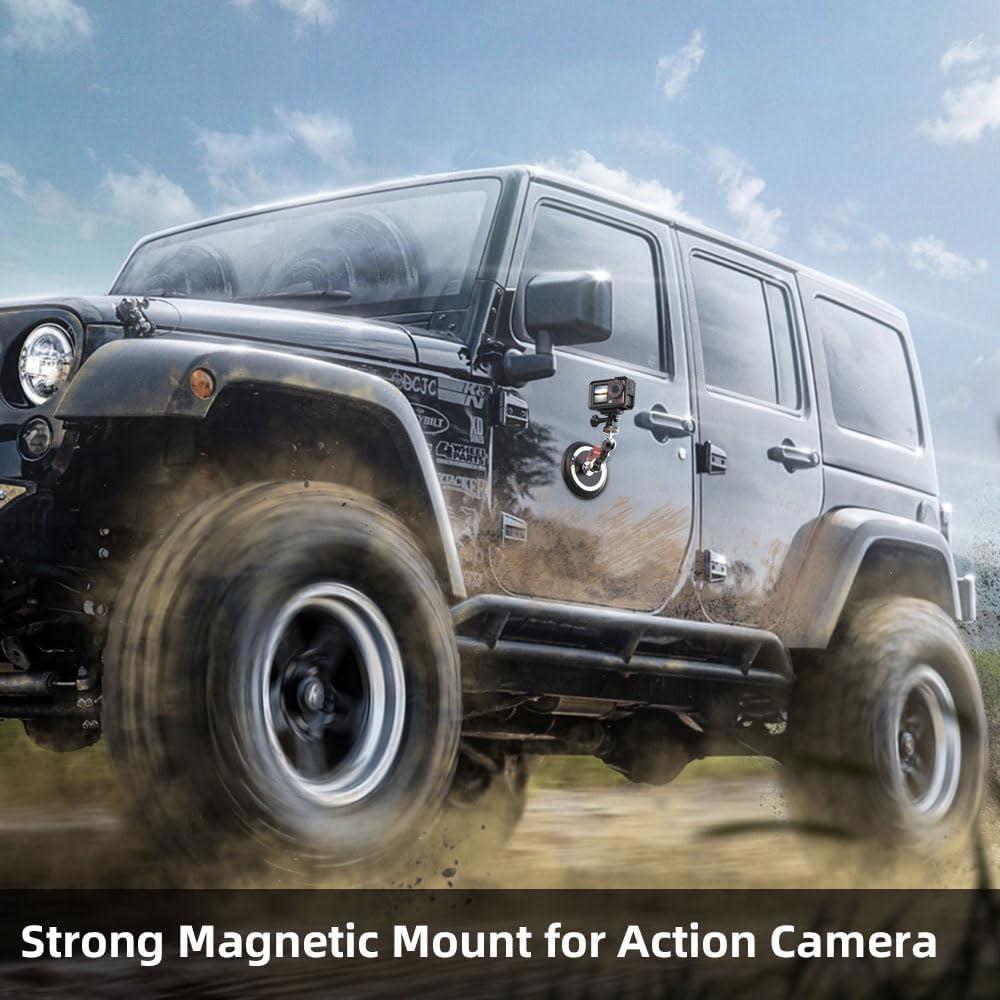 SKEZN 1/4" 2 13/12/11/10, 6/5 Pro/4, 360 X5/X4 Strong Magnetic Camera Mount, Car Outside Magnetic Camera Mount