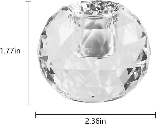 Crystal Ball Candle Holders by [Brand Name] - Elegant Taper Holder Set of 2 for Dining Table Decor | Clear