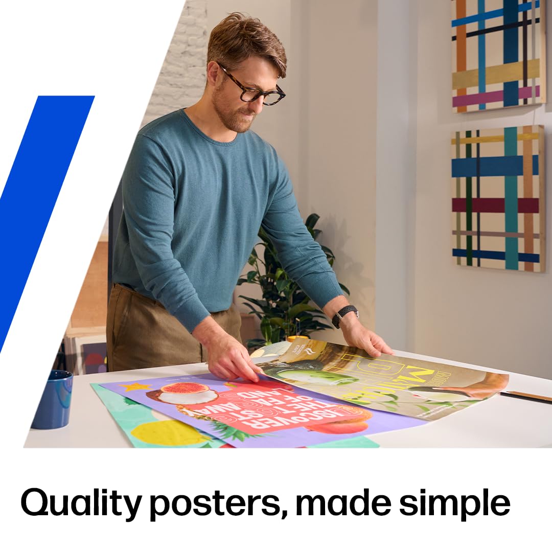 HP DesignJet T210 Large Format 24-Inch Plotter Printer for Easy CAD & Poster Prints (8AG32T), Includes 2-Year Warranty & Support