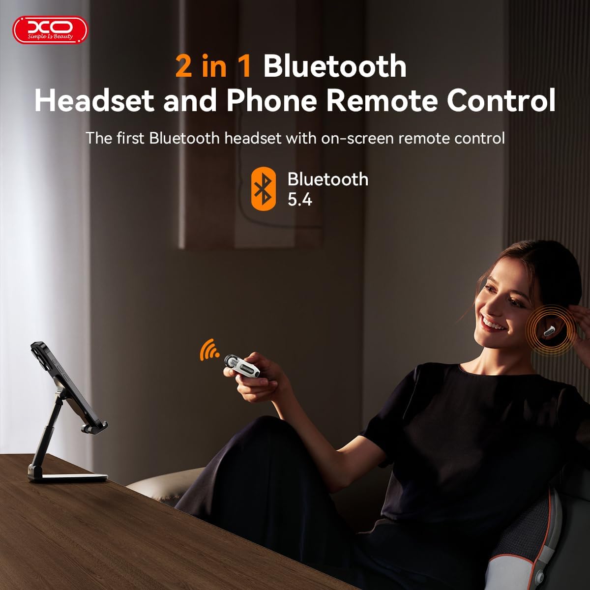 5.4 IPX5 Commute Wireless Earbuds with Video Control & Camera Shutter, BT HiFi Stereo Sound, Long Playtime, Fast