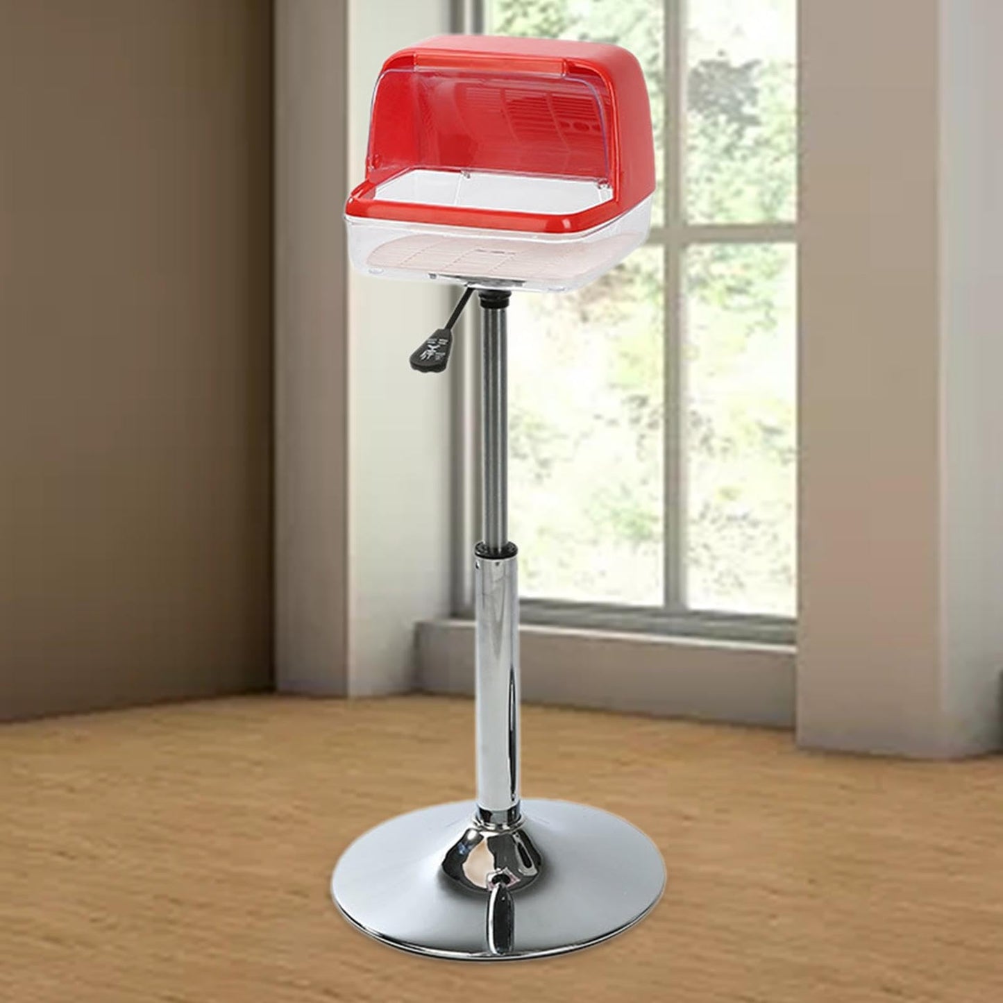 harayaa Gym Chalk Stand Weight Lifting Hand Grip Chalk Holder Rack Adjustable Height Stainless Steel Base Easy Carry Suitable for Gymnastics Weightlifting BOU, Red