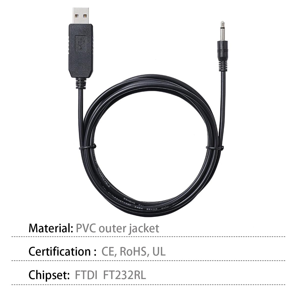 Cutesliving 3.5mm Programming FT232RL 5V (1.0M, USB to CI-V Cable - USB UART TTL Adapter for Amateur Radios - CAT