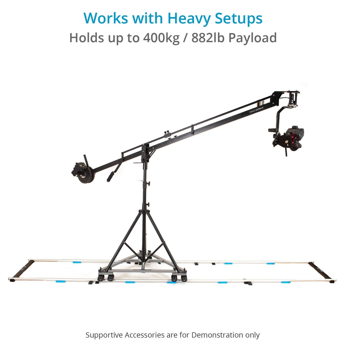 PROAIM 12ft Straight Aluminum Camera Dolly Track. Diameter-32mm. Center Distance -28”. Payload up to 400kg / 882lb. (P-TRK-12)