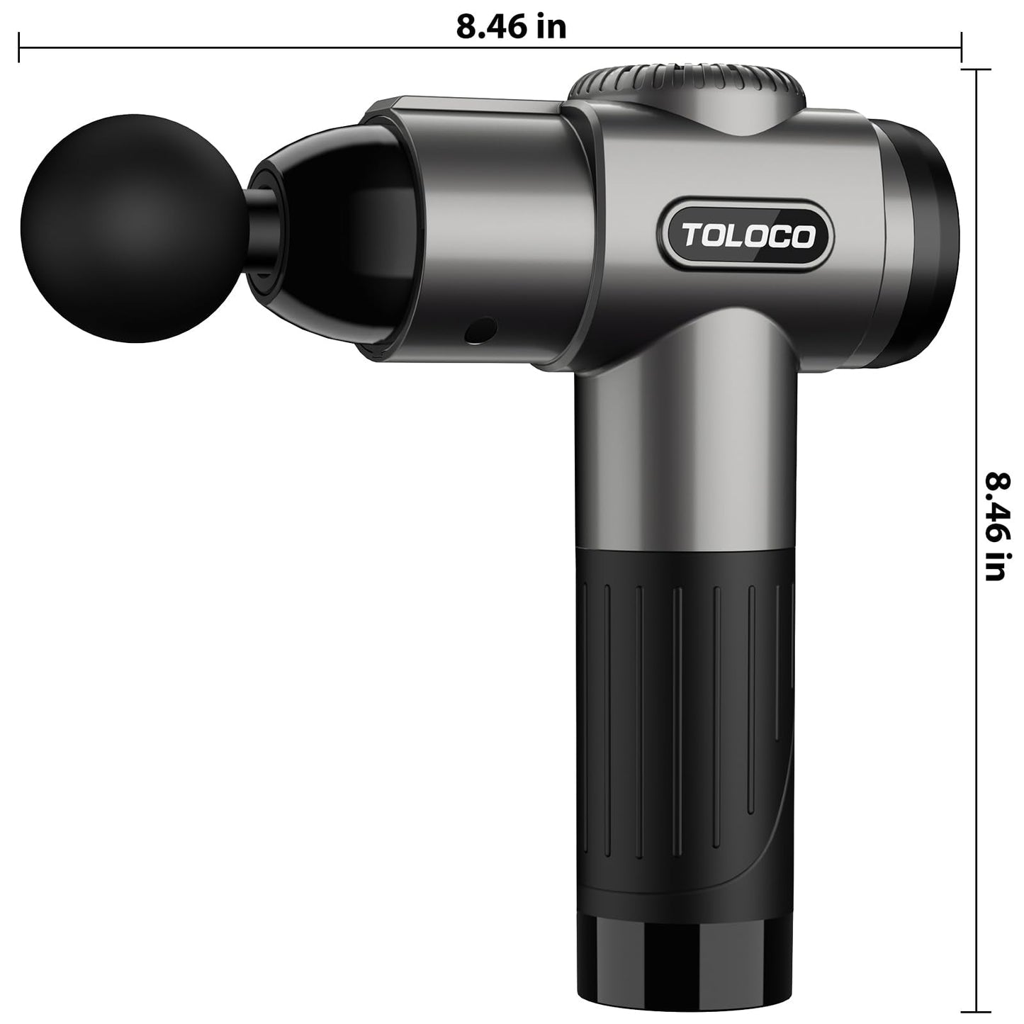 TOLOCO Massage Gun, Deep Tissue Back Massage for Athletes for Pain Relief, Percussion Massager with 10 Massages Heads & Silent Brushless Motor, Mothers Day Gifts, Grey