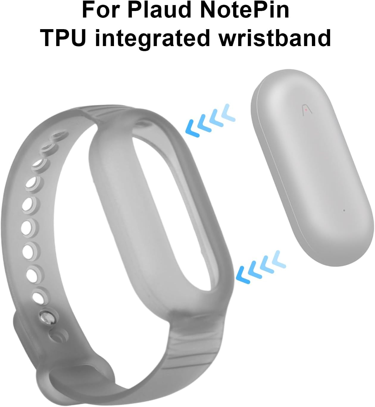 Fukaisu Wristband for NotePin, Adjustable Strap TPU Wristband for Plaud NotePin AI Voice Recorder Accessory