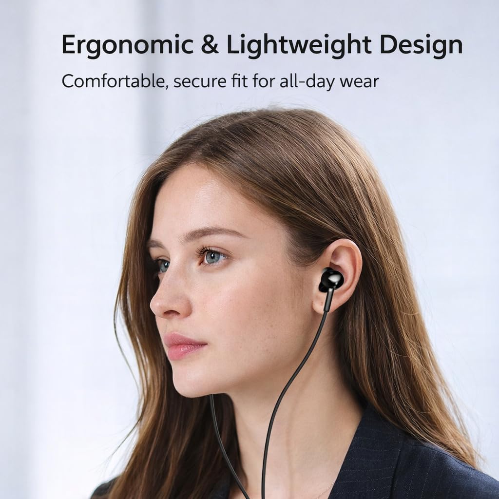 3.5mm Pack Wired Earbuds with Microphone, Jack in-Ear Headphones, Compact Lightweight Earbuds with Inline Mic
