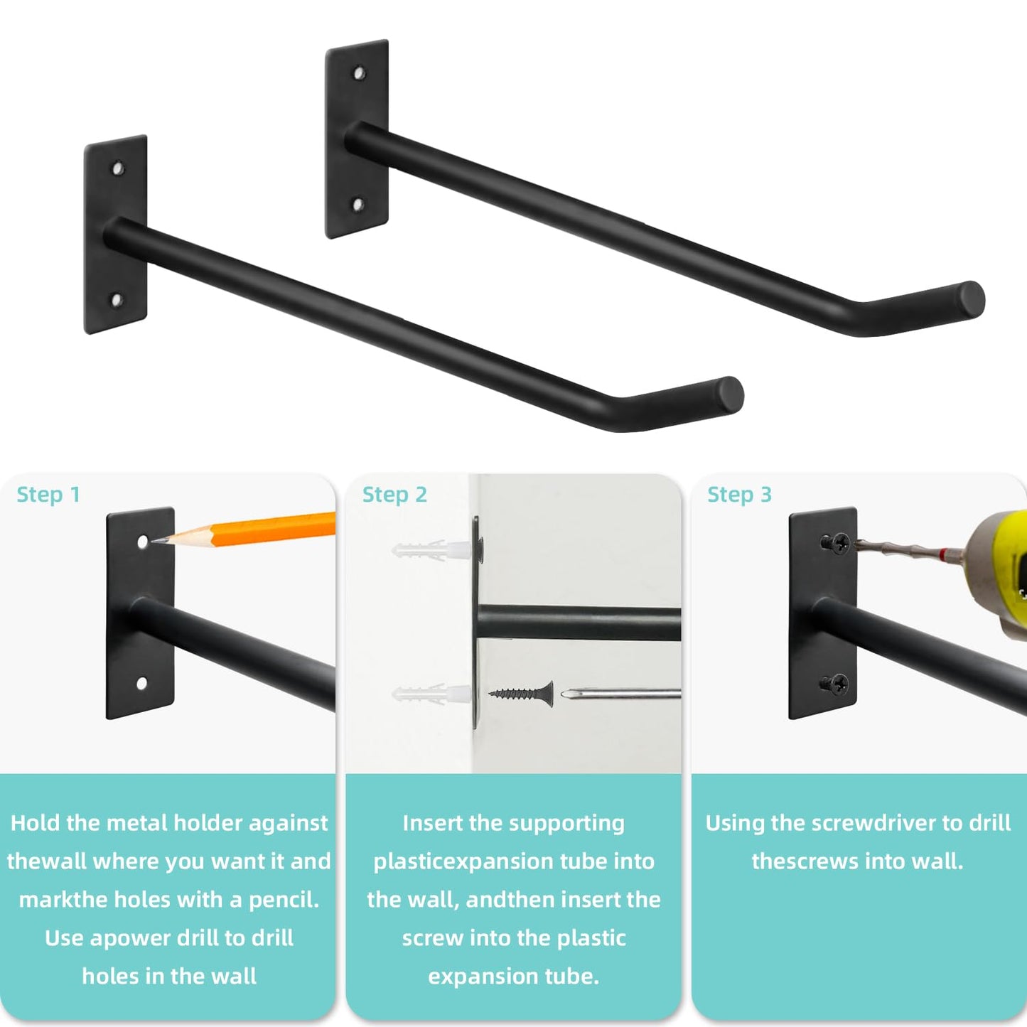HZSSLKM Metal Exercise Ball Holder Wall Mount(Set of 2),Black Yoga Ball Stand Holder,Stability Ball Holder for Yoga Balls in Home Gym or Studio