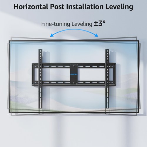 MOUNTUP Fixed TV Wall Mount for Most 50-100" TVs, 1.3” Slim Low Profile TV Mount with Level Design, Heavy Duty Mount for Large TVs, Fits 16"-32" Studs, Max VESA 800x600mm 199 LBS Loading MU0093