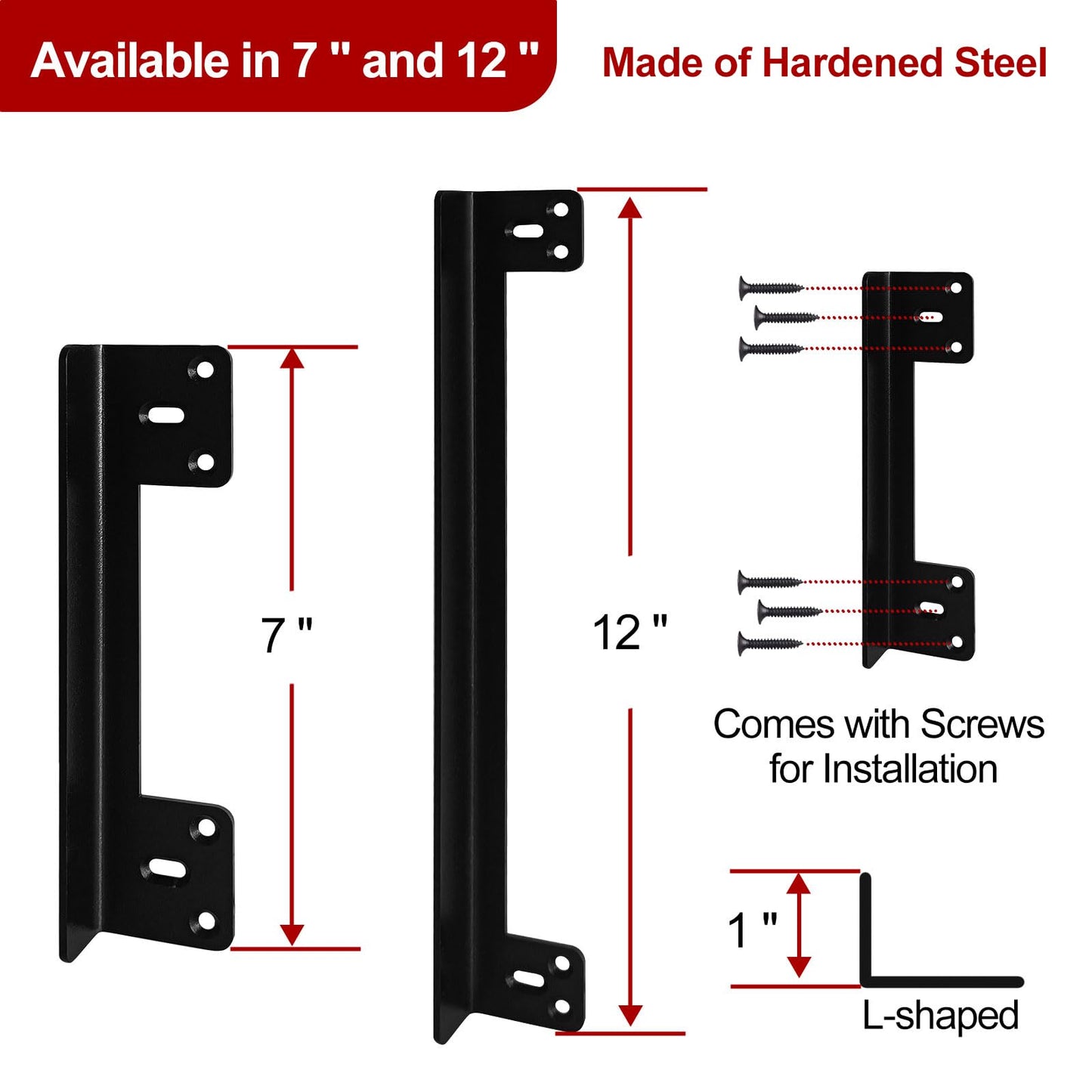 MOSECYOU Door Latch Guard Plate 7” with 1” Offset Cover, Outswing Door Security Protector Shield, Heavy Duty Version, Door Knob/Deadbolt Latch Protector Plate (1 Pack)