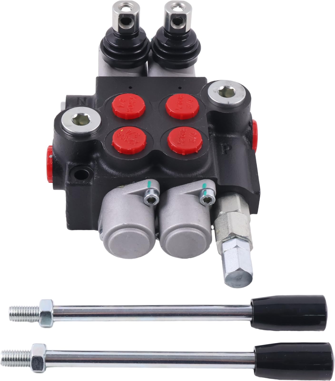 Solarhome 2 Spool Hydraulic Direction Control Valve Open Center Double Acting 13 GPM 3600 PSI SAE Ports Compatible With Tractors Loaders Log Splitters