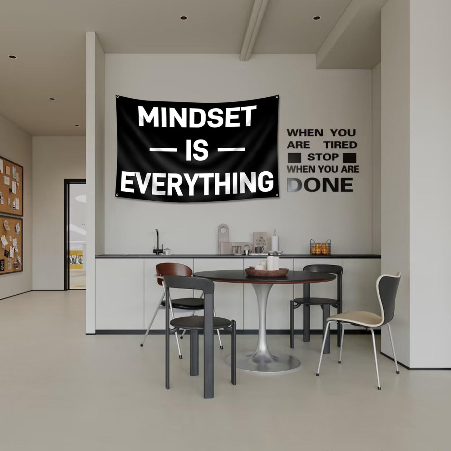 Mindset is Everything Flag 3x5 Feet Motivational Fitness Inspirational Flag For Home Gym Wall Decor College Dorm Room Bedroom Office Sign