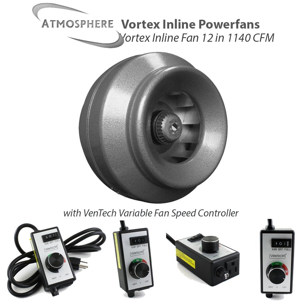 Vortex Powerfans VTX1200 1124 CFM Powerfan, 12-Inch, Silver