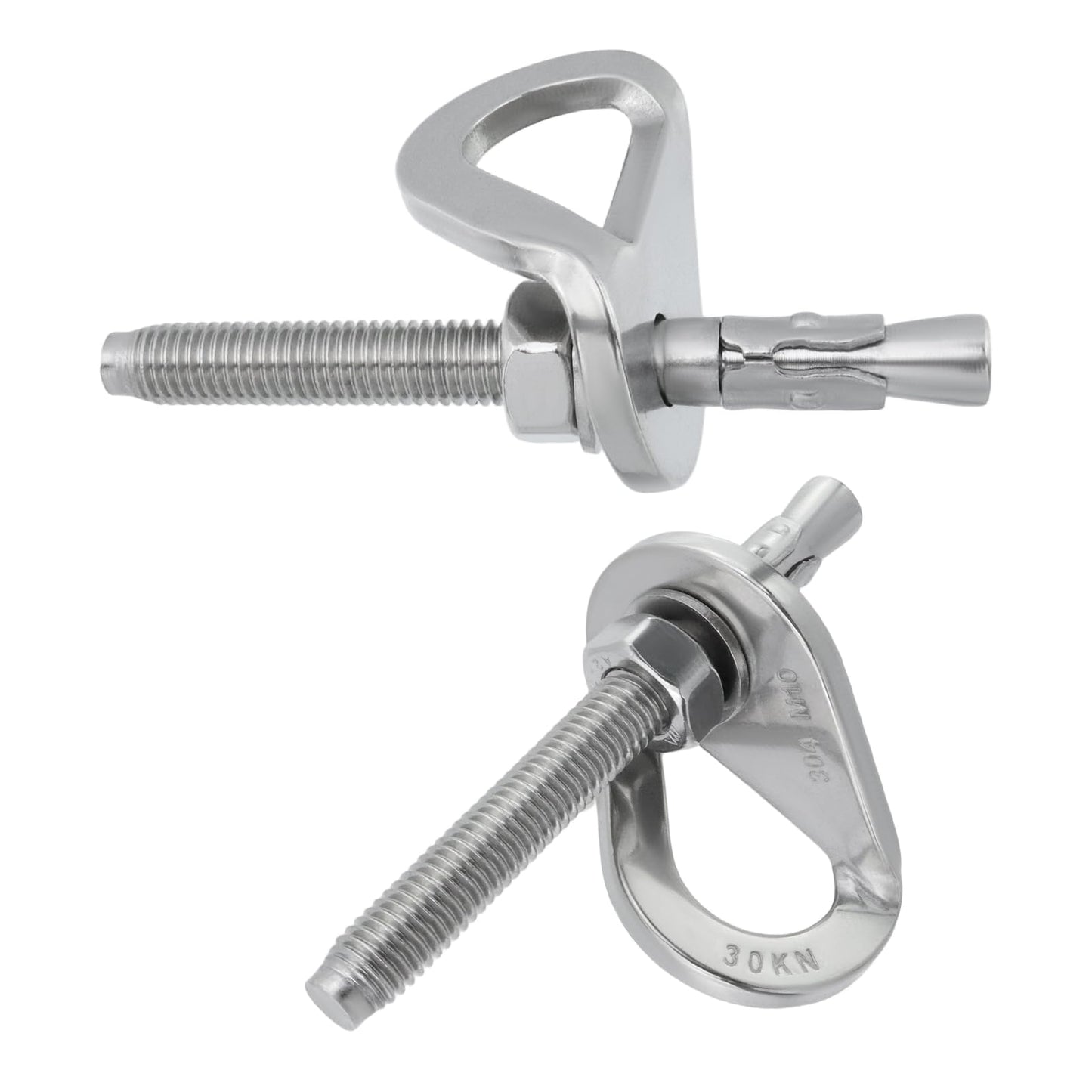 HEVSTIL 4-Pack Bolt Hanger for Climbing – 30kN Stainless Steel Rock Anchor Hanger for 10mm (3/8") Bolts for Rock Climbing, Mountaineering